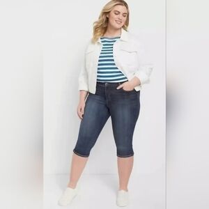 Lane Bryant Low Rise Super Stretch Capris Size 18 Dark Wash NWT
